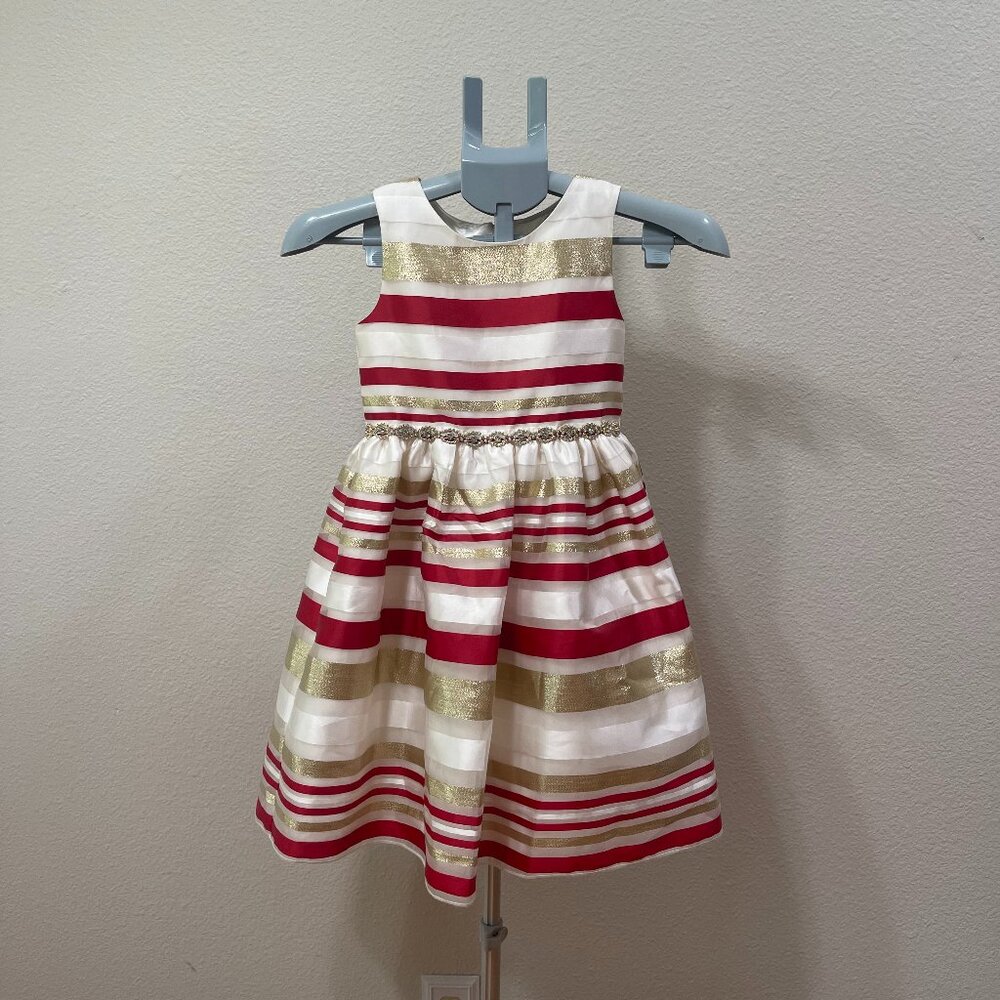 Beautiful Formal Red, White and Gold Dress
